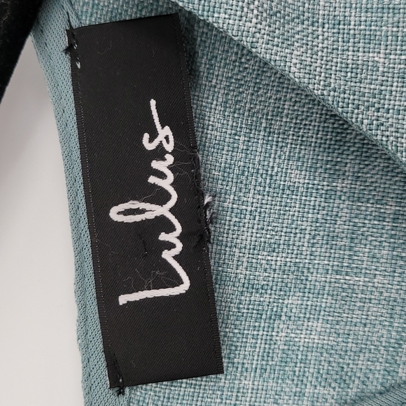 Lulu's Winsome Backless Skater Mini Dress Mint Blue with Pockets Fit & Flare - Picture 5 of 11